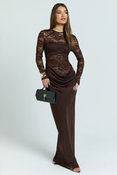 Lace Panel Bodycon Lace Dress
