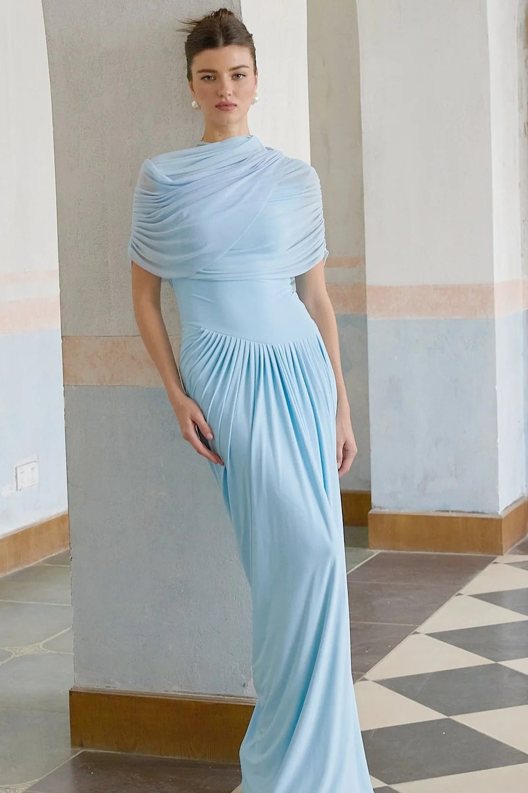 Sky Blue Edition Sleeveless Formal Party Maxi Dress