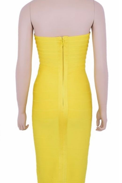 Aaliyah Bandage Midi Dress - Sun Yellow