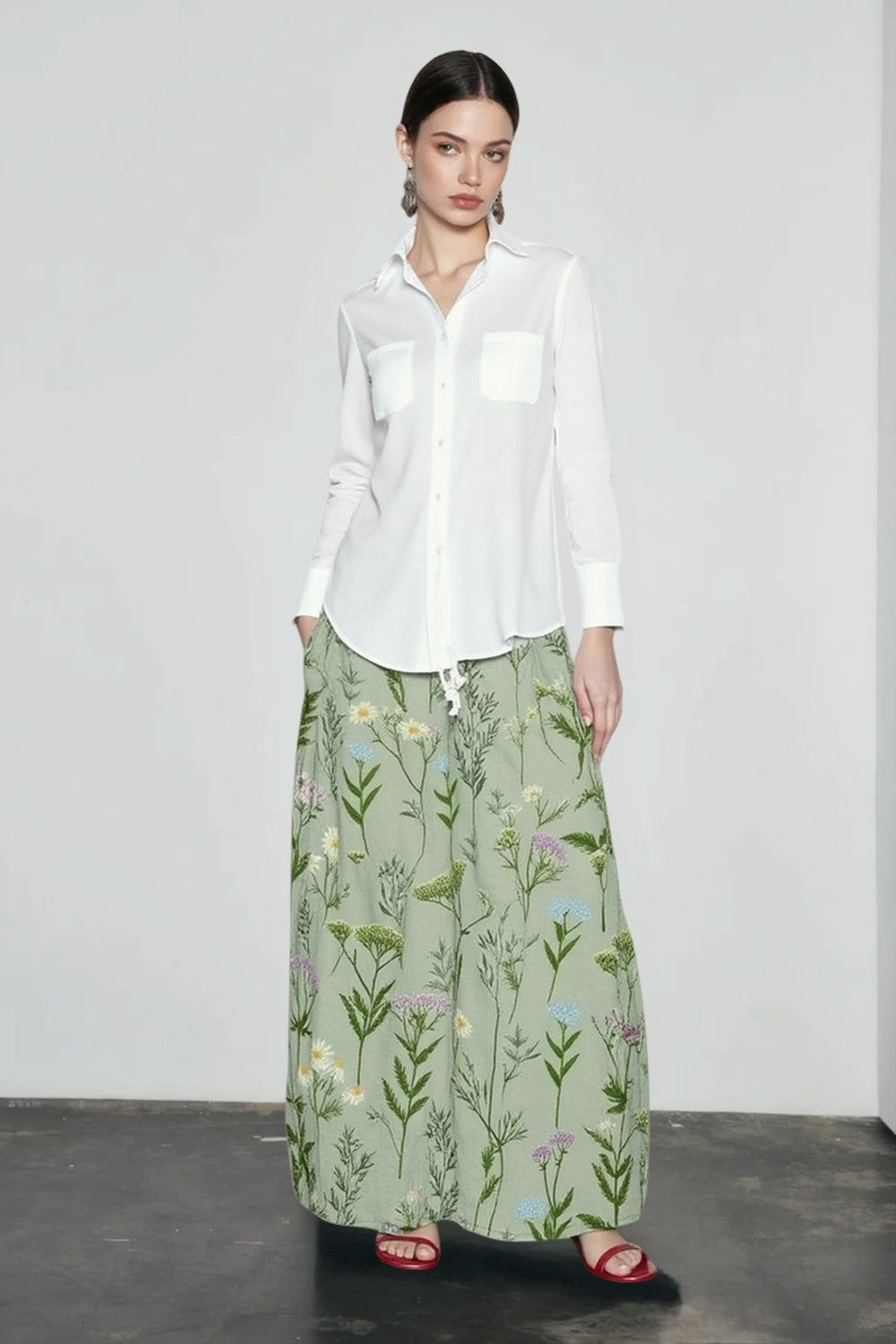 Floral Print Pocket Vacation Skirt