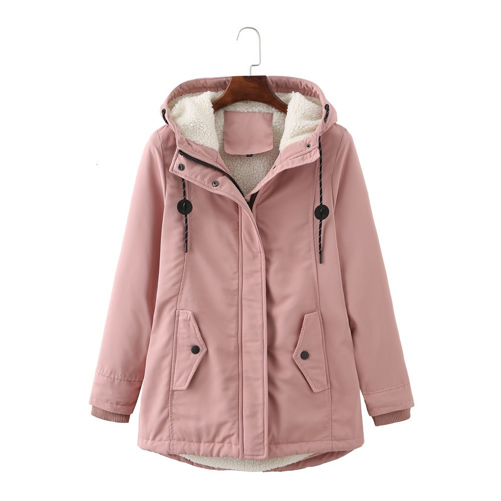 Hooded Sherpa Lined Zip Front Utility Parka Jacket