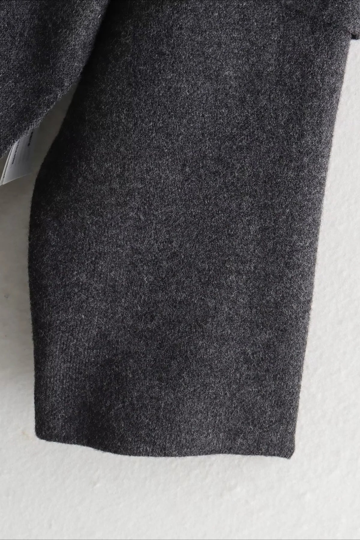 Cropped Knit Asymmetric Scarf Collar Coat