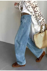 Vintage Washed Wide-Leg Denim Jeans