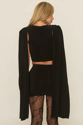 Cowl Neck Shawl Ruched Two Piece Set