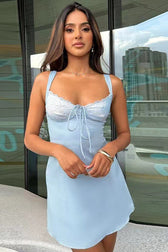 Backless Lace Panel A-line Cocktail Dress 11