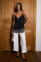 Longline Lace Hem Cami Top