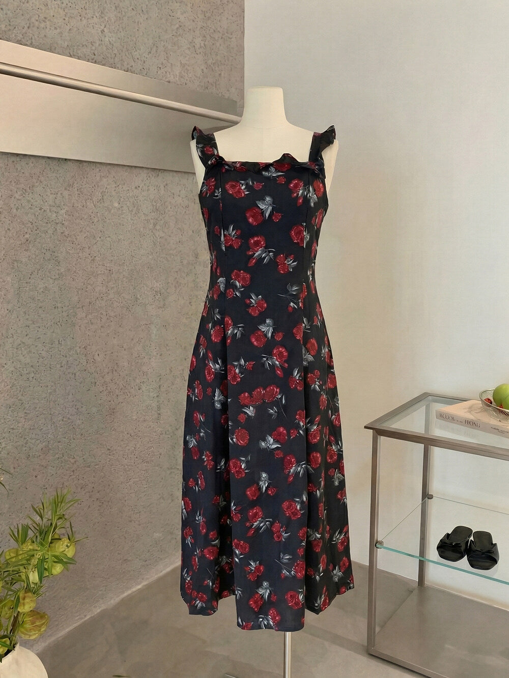 Floral Square Neck Ruffle Sleeveless Maxi Dress 13