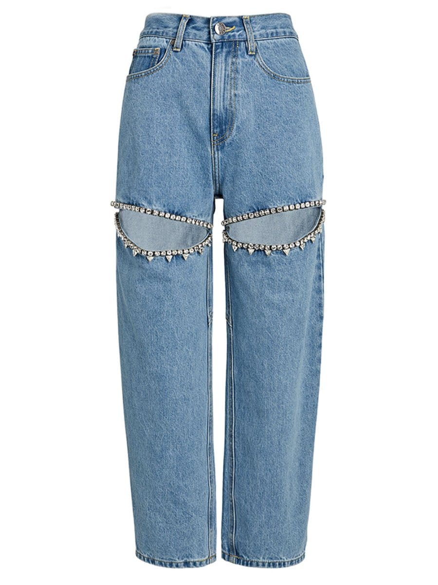 Abigail Hollow Out Jeans Pant - Fashion Pov