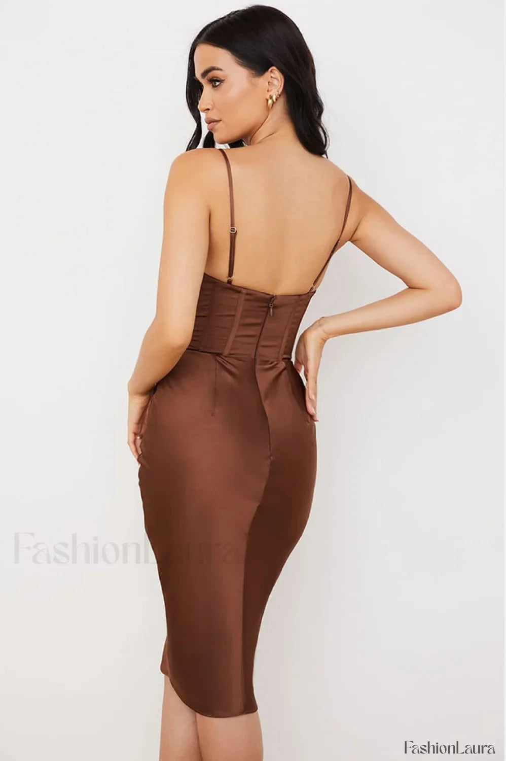 Absolute Elegance Satin Charming Corset Midi Dress