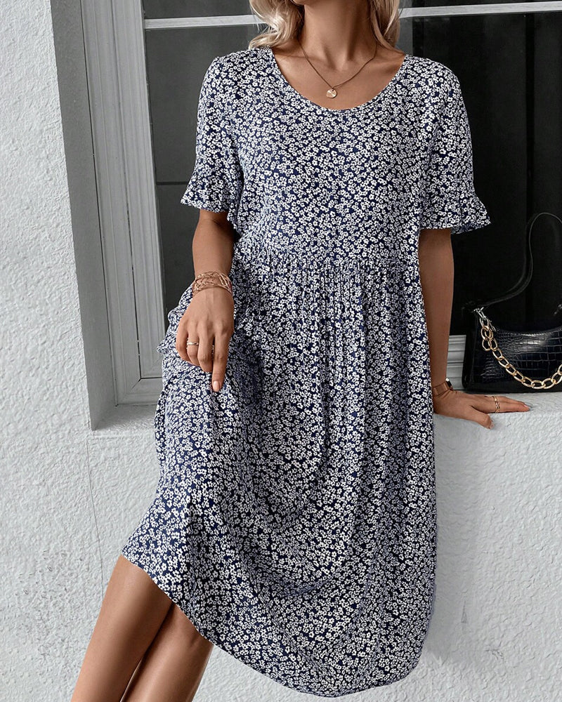 Elena Statement Bloom Midi Dress Everyday Luxe Edit