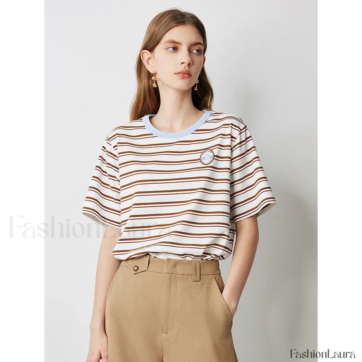Academy Stripe Round Neck T-Shirt