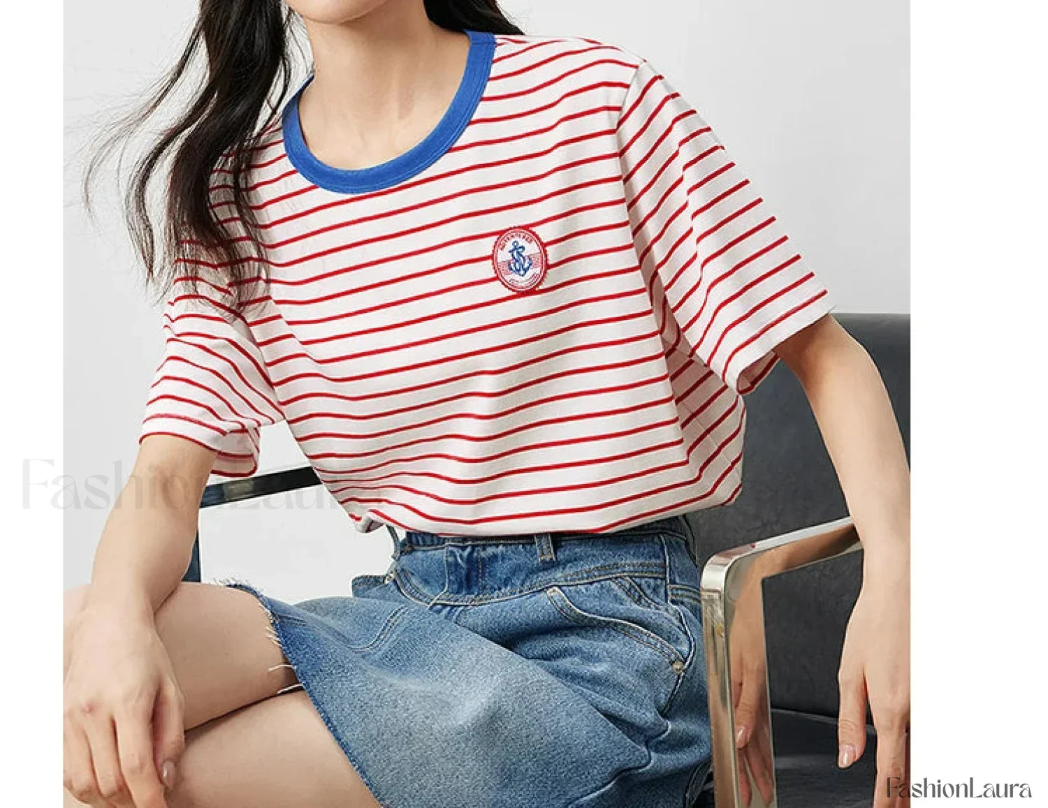 Academy Stripe Round Neck T-Shirt