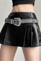 High Waist Pleated Bodycon Skirt