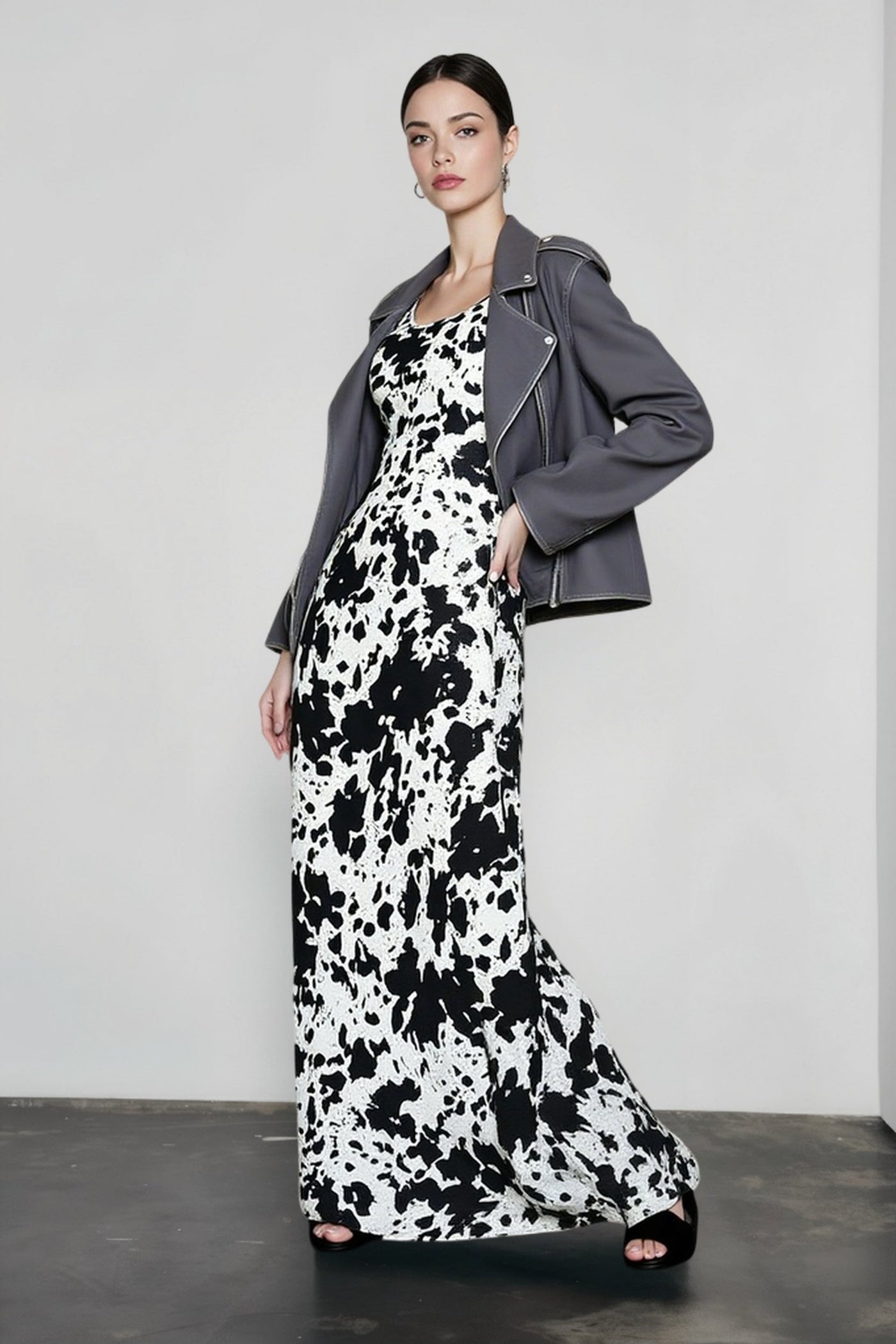 Vintage Floral High-Waist Slip Dress