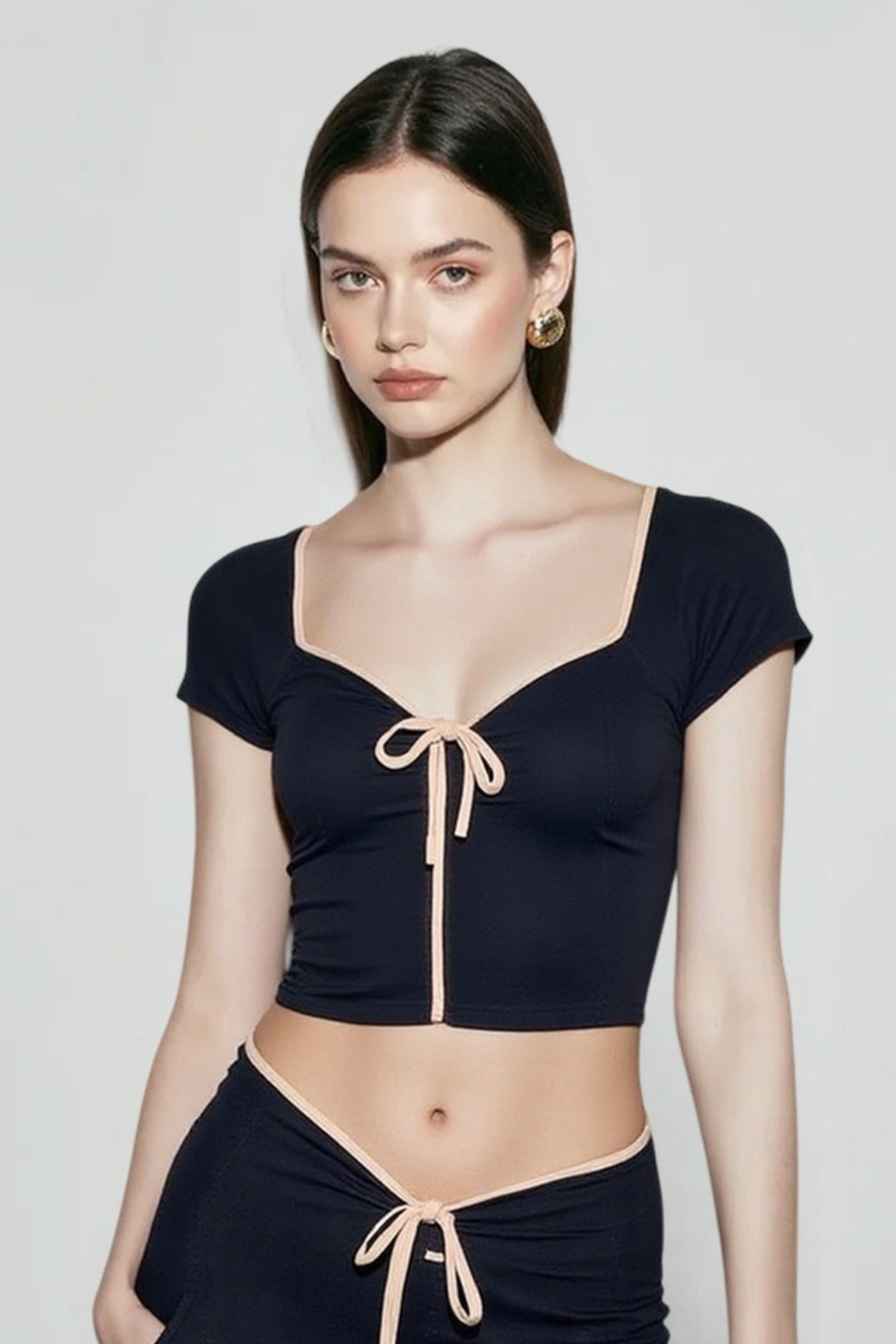 Colorblock Crop Fitted Top