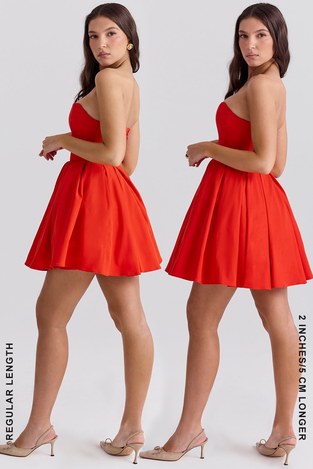 Strapless Corset Bodice Pleated Skater Mini Dress 14
