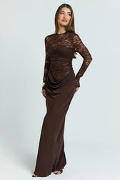 Lace Panel Bodycon Lace Dress