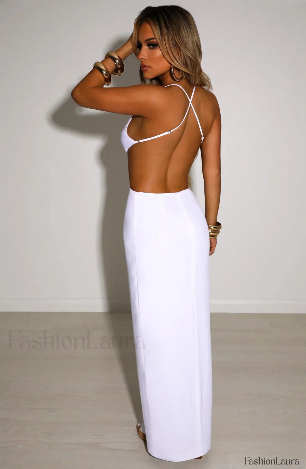 Adrianna Maxi Graceful Dress - White