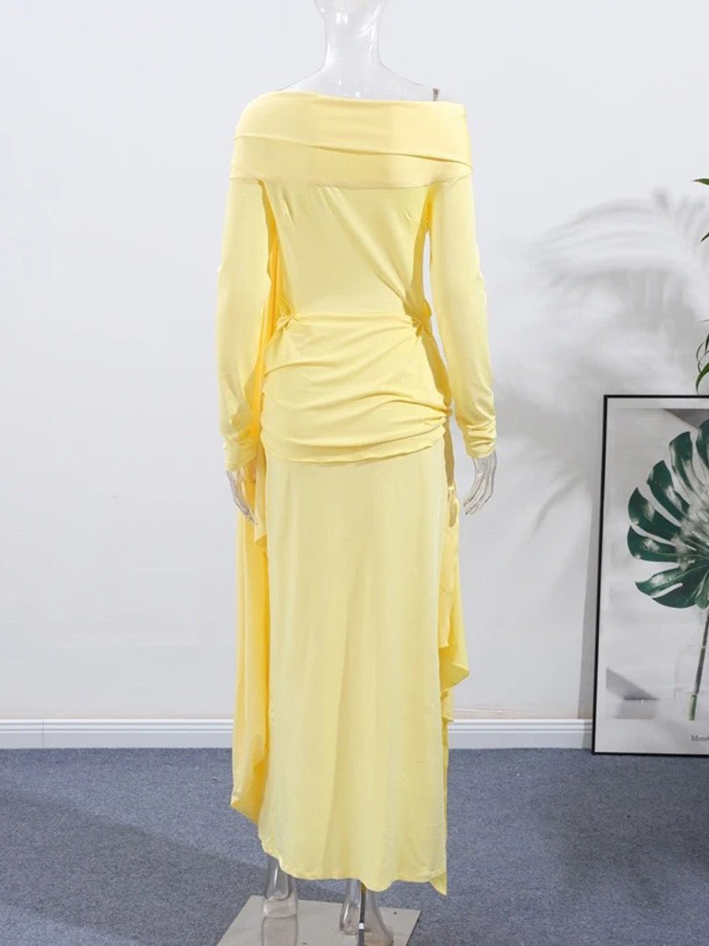 Adrienne Draped Off-Shoulder Gown