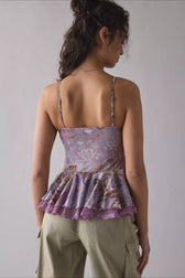 Lace Panel Open Back Cami Top