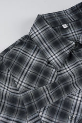 Retro Utility Checkered Blouse