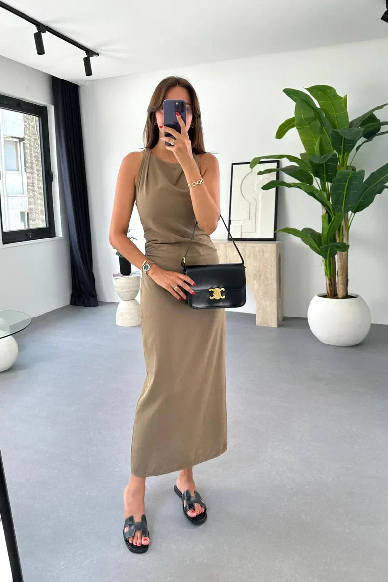 Bianca Chic Bare-Arm Midi Dresses Designer Dress Edit