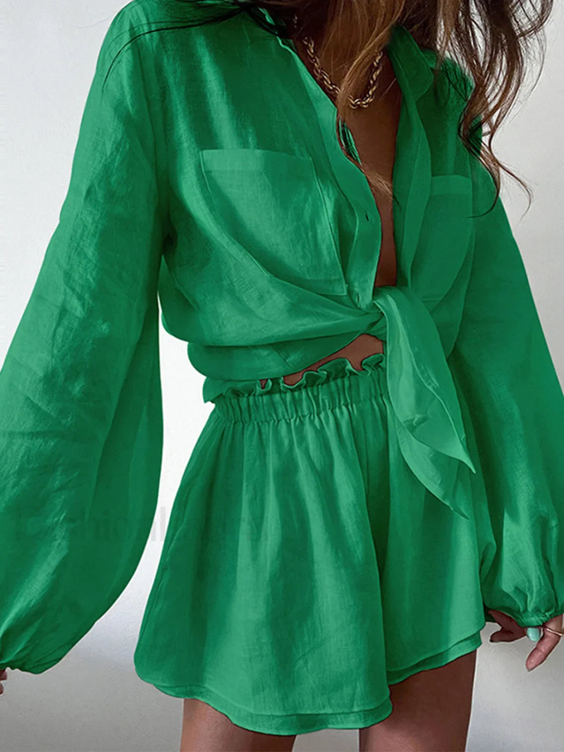 Aegean Two Piece Double Lined Shorts Set Green / XS Short Sets