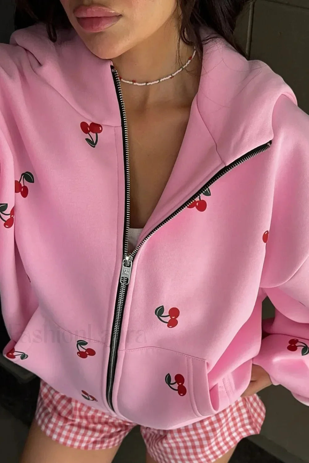 Aesthetic Cherry Print Hoodie
