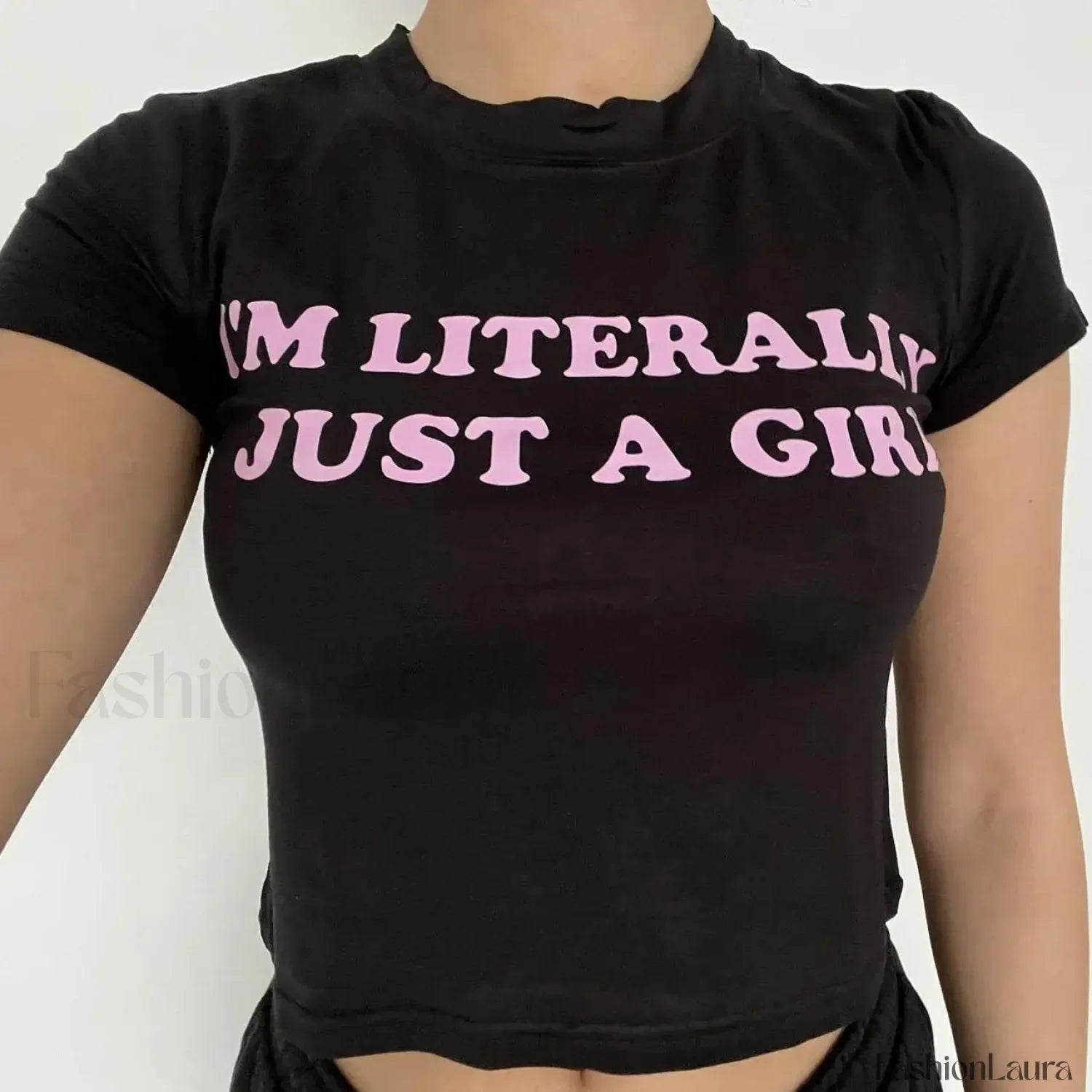 Aesthetic Letter Print Crop T-Shirt