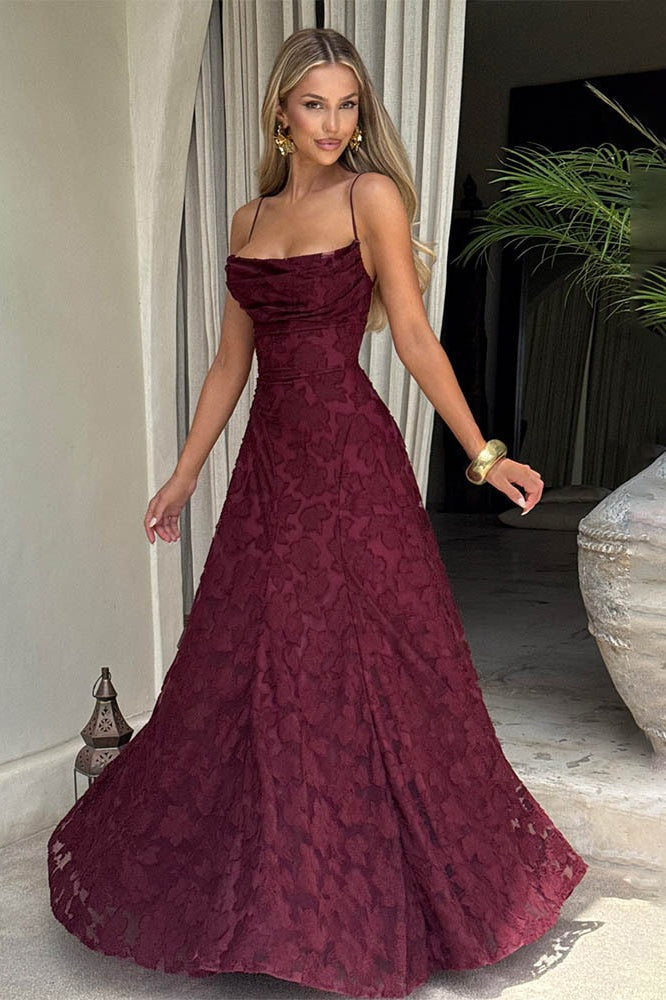 Chiffon Backless Spaghetti Strap Maxi Dress - View 4