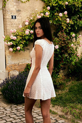 Retro Lace Bow Mini Dress - View 2