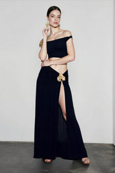 Off Shoulder Ruched Crop Vacation Set