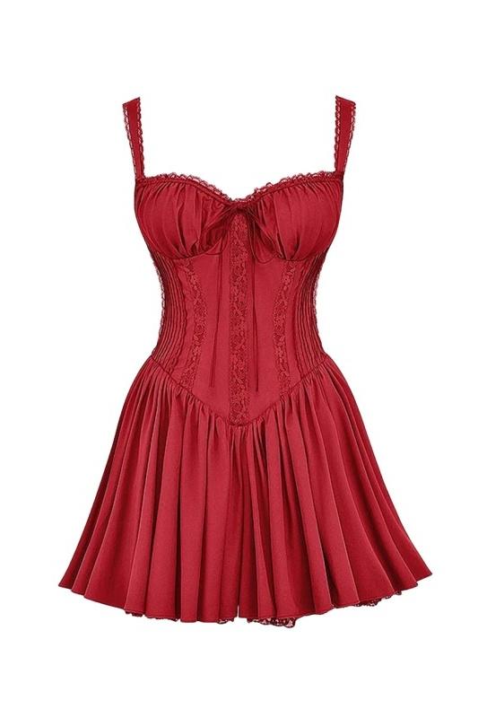 Rosa Elevated Lace Corset Mini Puff Dress Statement Occasion Edit