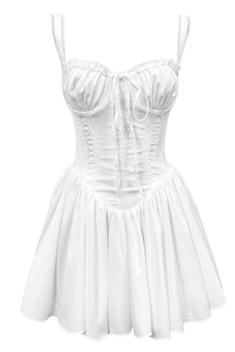 Rosa Elevated Lace Corset Mini Puff Dress Statement Occasion Edit