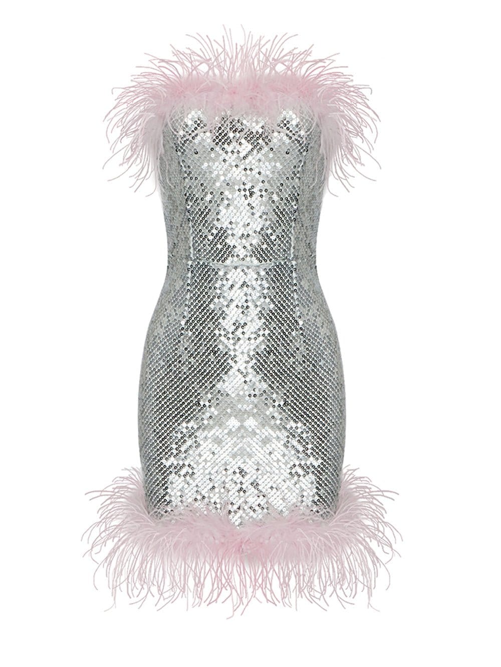 Alaina Feather Strapless Mini Dress
