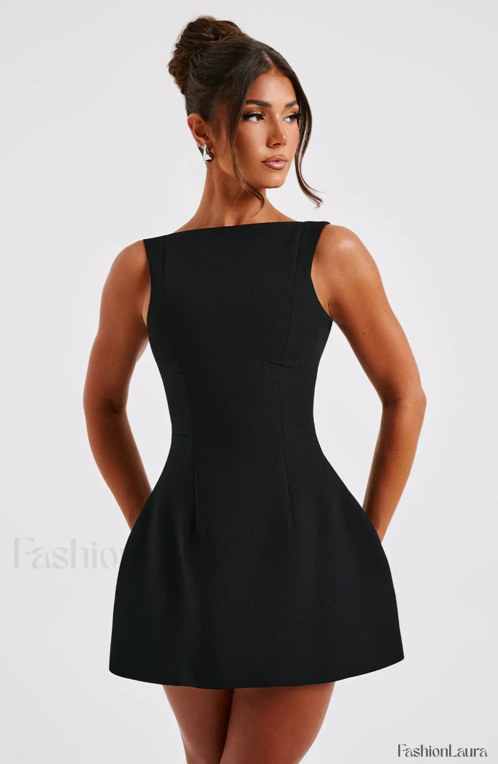 Alana Mini Graceful Dress - Black