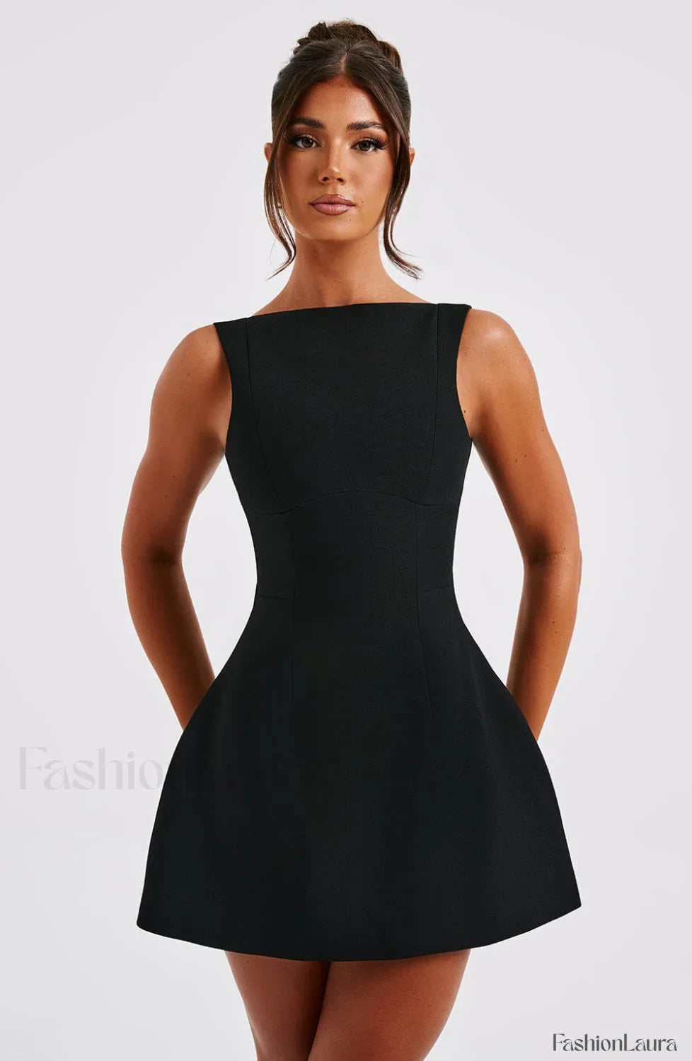 Alana Mini Graceful Dress - Black