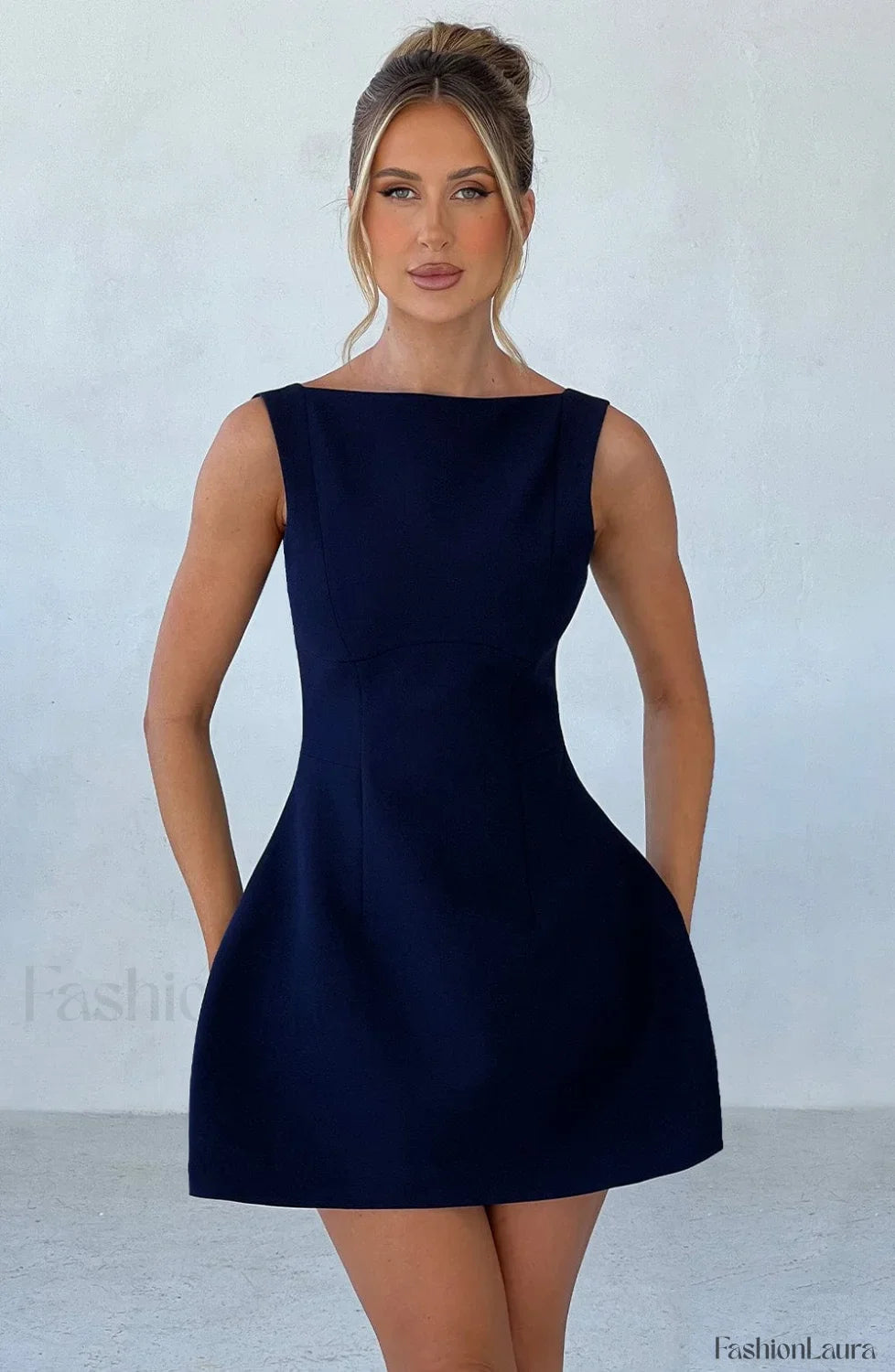 Alana Mini Graceful Dress - Navy