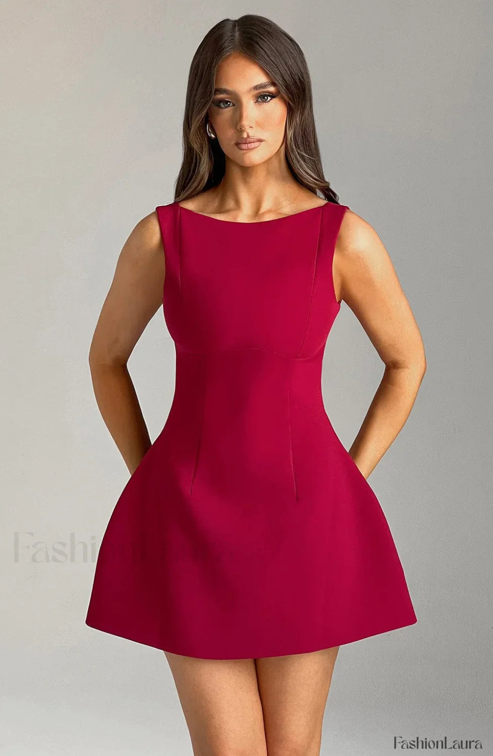 Alana Mini Graceful Dress - Wine