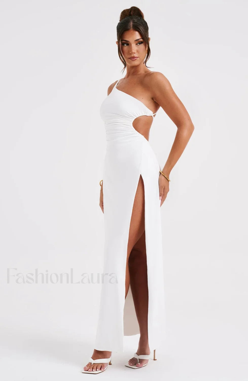 Alecia Maxi Graceful Dress - White