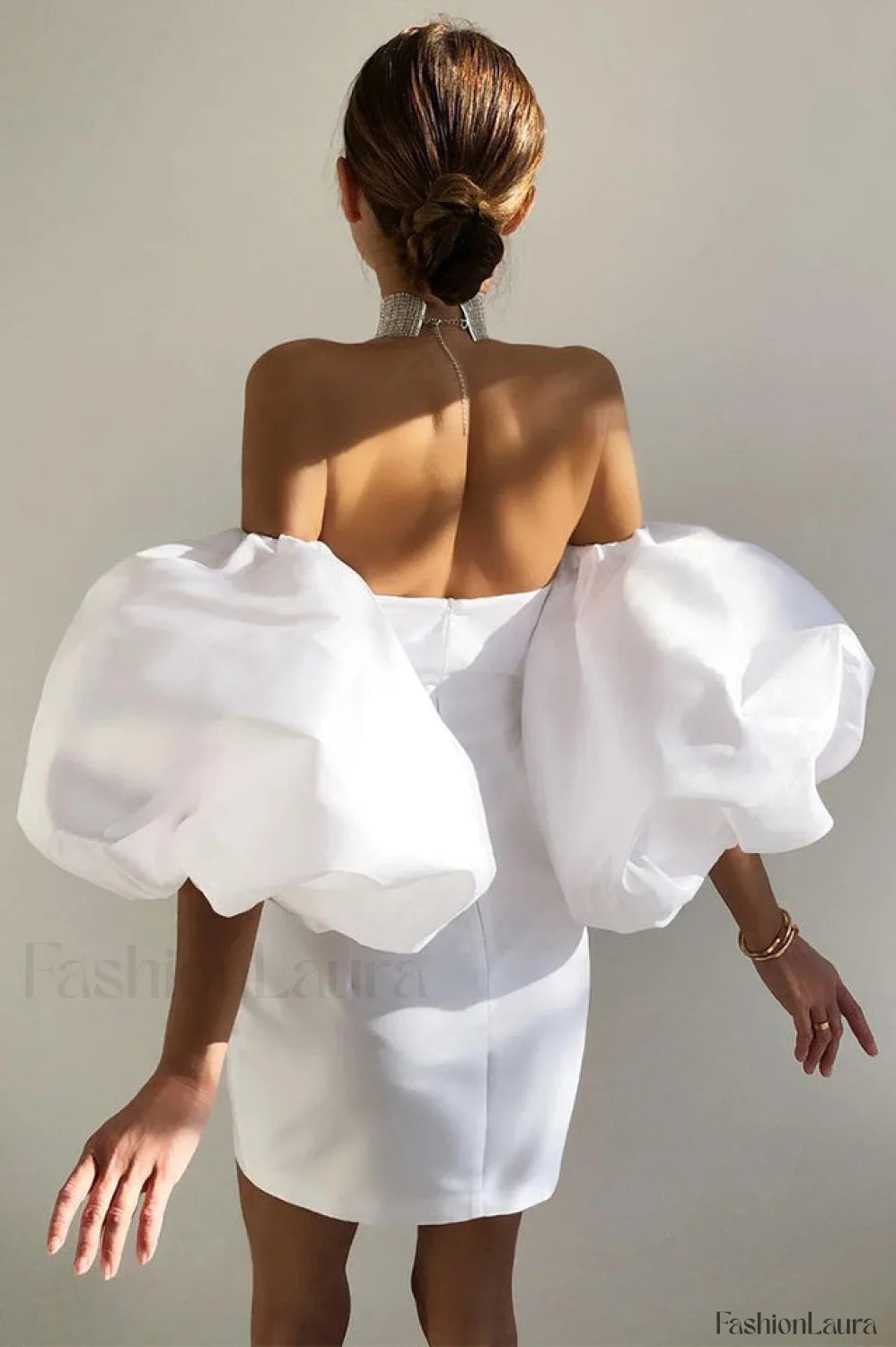 Alexandrine Puff Stylish Sleeve Mini Dress