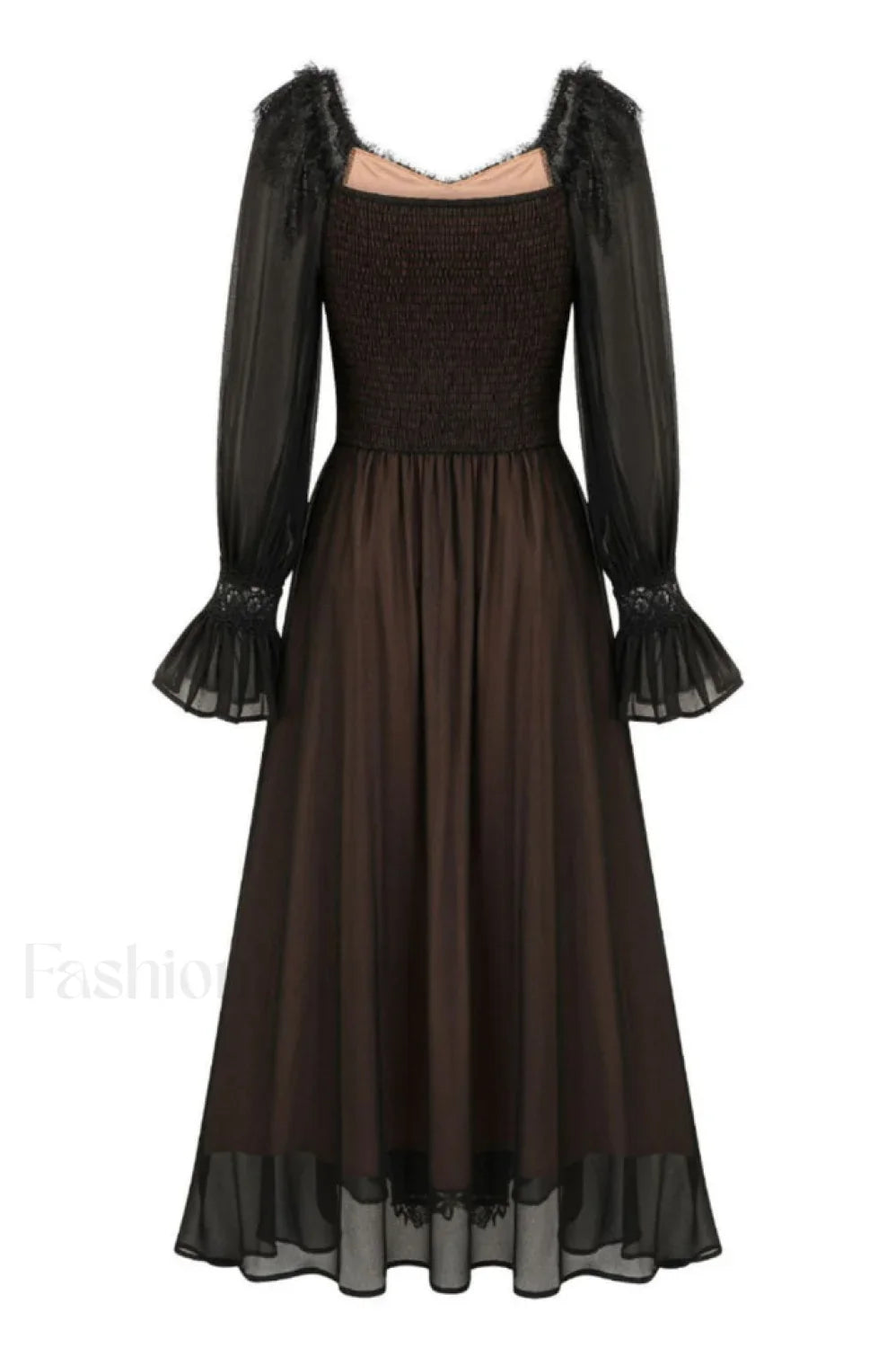 Aliana Floral Hollow Charming Long Sleeve Dress