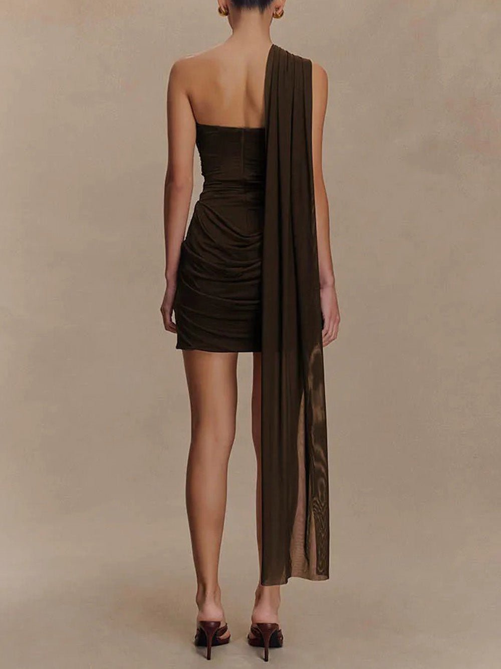 Alina Draped One-Shoulder Mini Dress