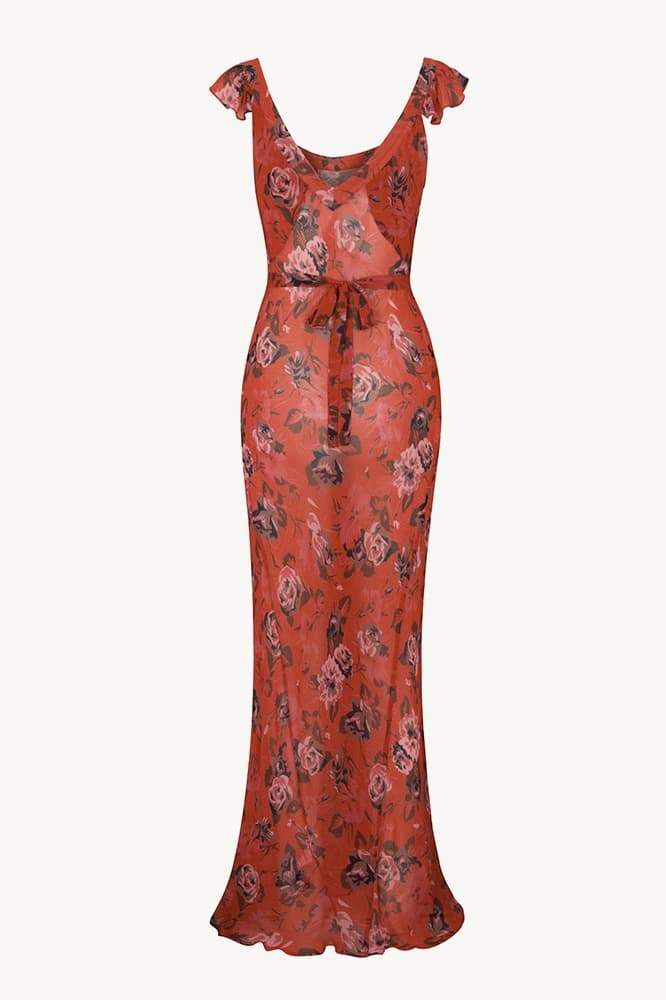 Graciela Elevated Scoop Neck Floral Print Maxi Dress Designer Edit