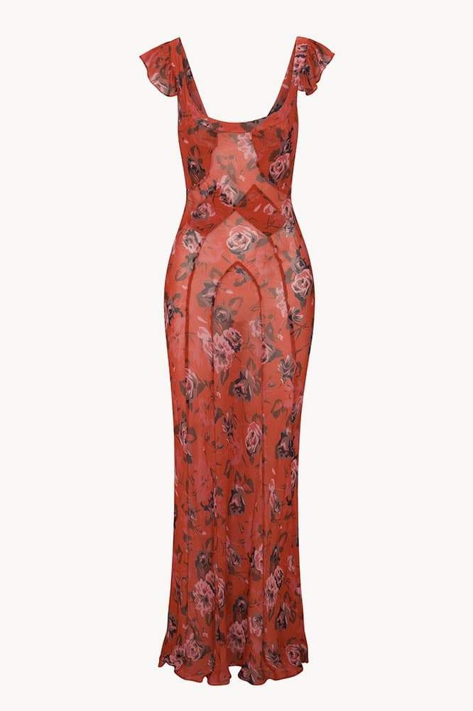 Graciela Elevated Scoop Neck Floral Print Maxi Dress Designer Edit