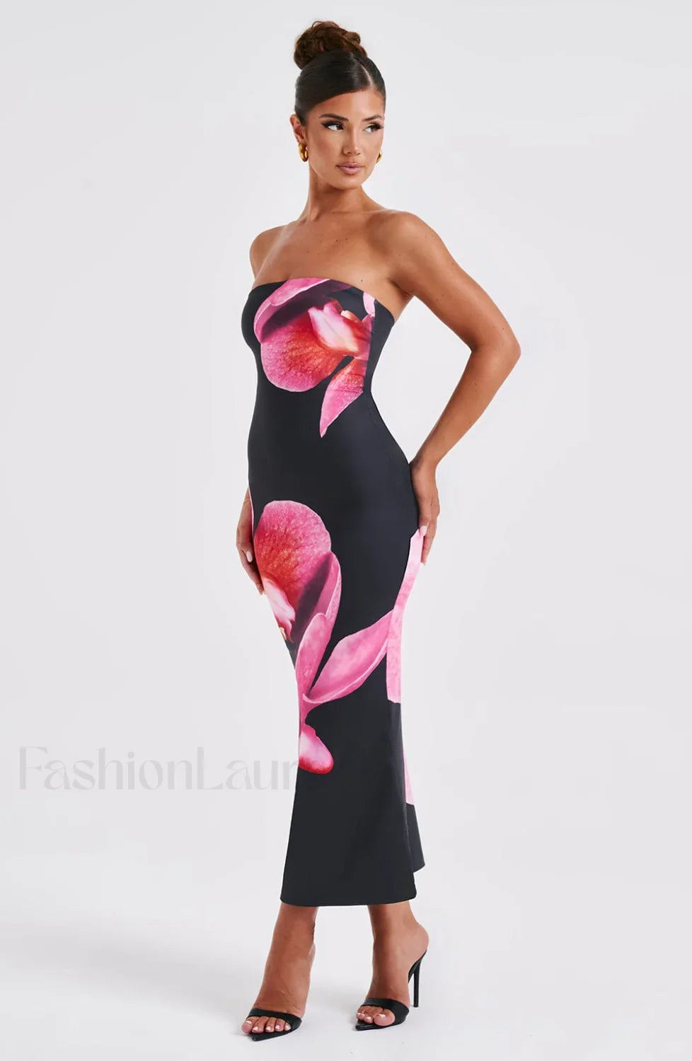 Allegra Midi Dress Trendy - Black Floral Print