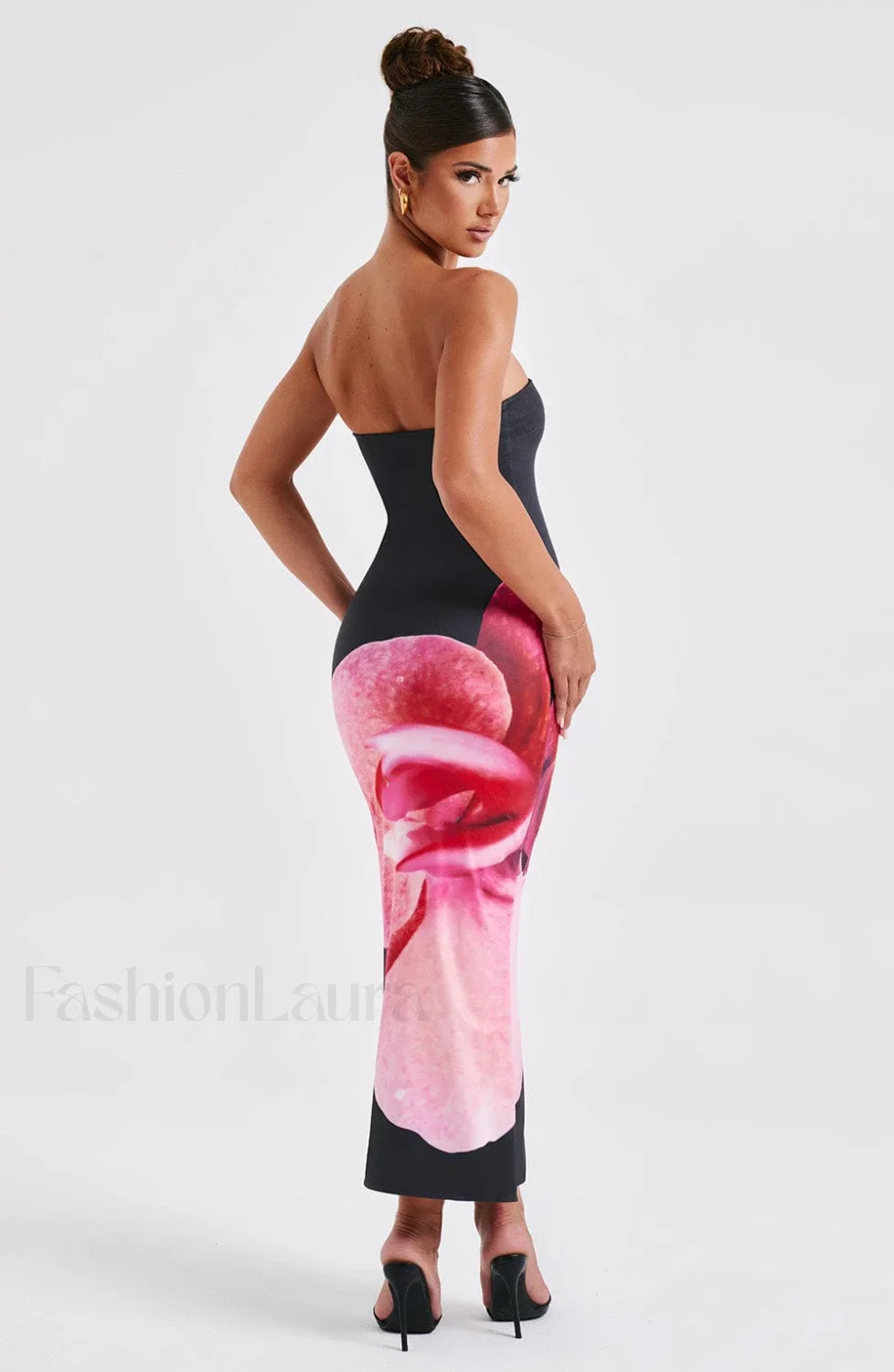 Allegra Midi Dress Trendy - Black Floral Print