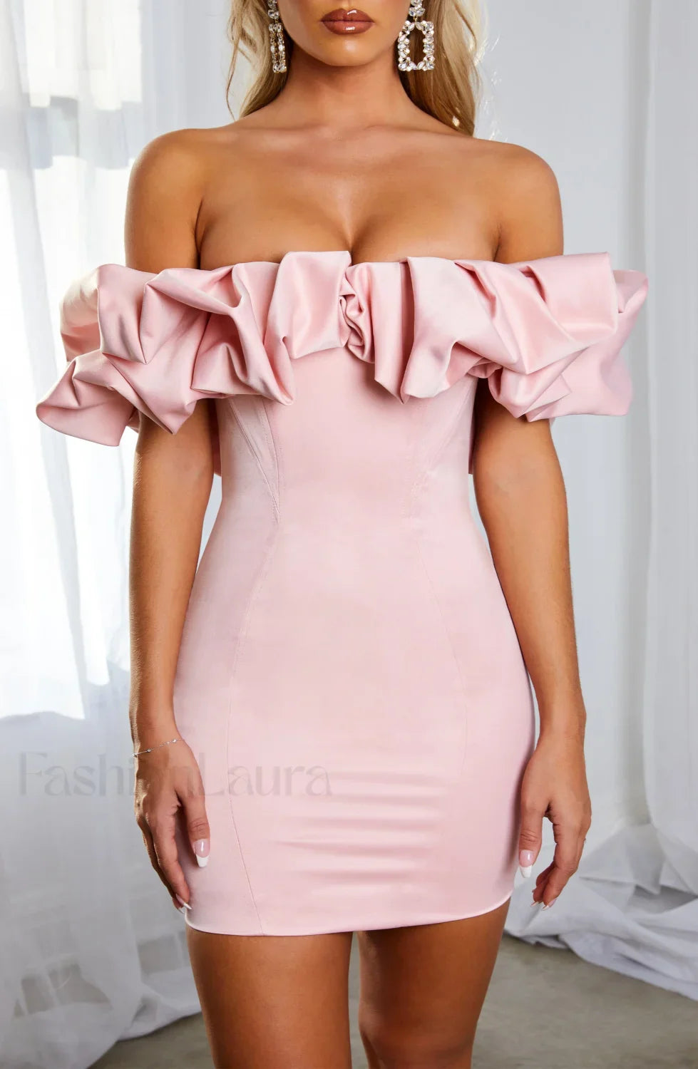 Allie Mini Dress Trendy - Baby Pink