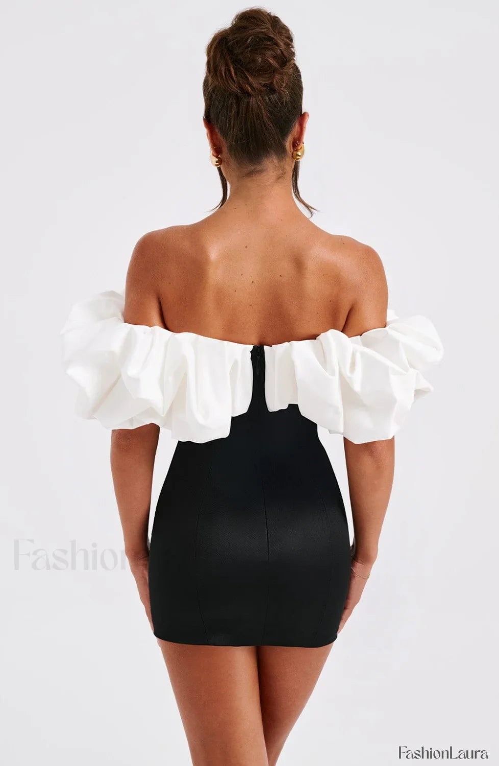 Allie Mini Graceful Dress - Black/White