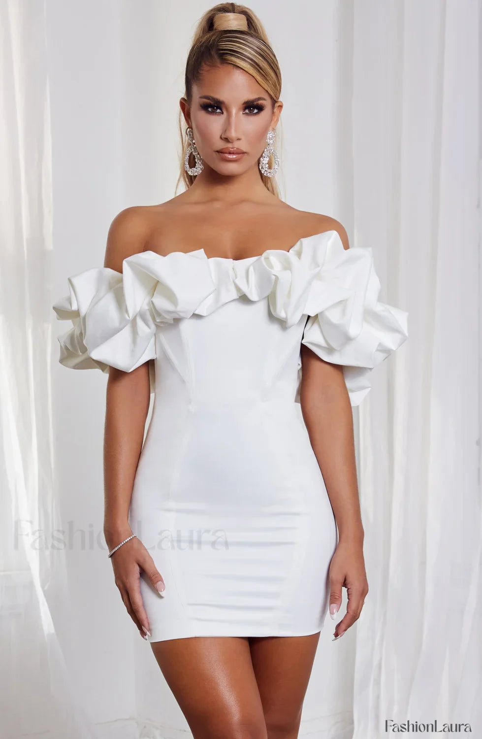 Allie Mini Graceful Dress - White